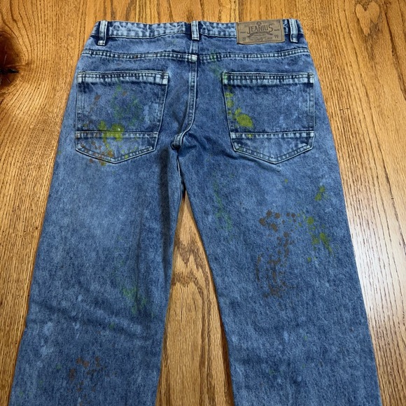 Akademiks Jeanius Distressed Paint Splatter Men's 30X32 Denim Jeans Straight Leg - Picture 10 of 11